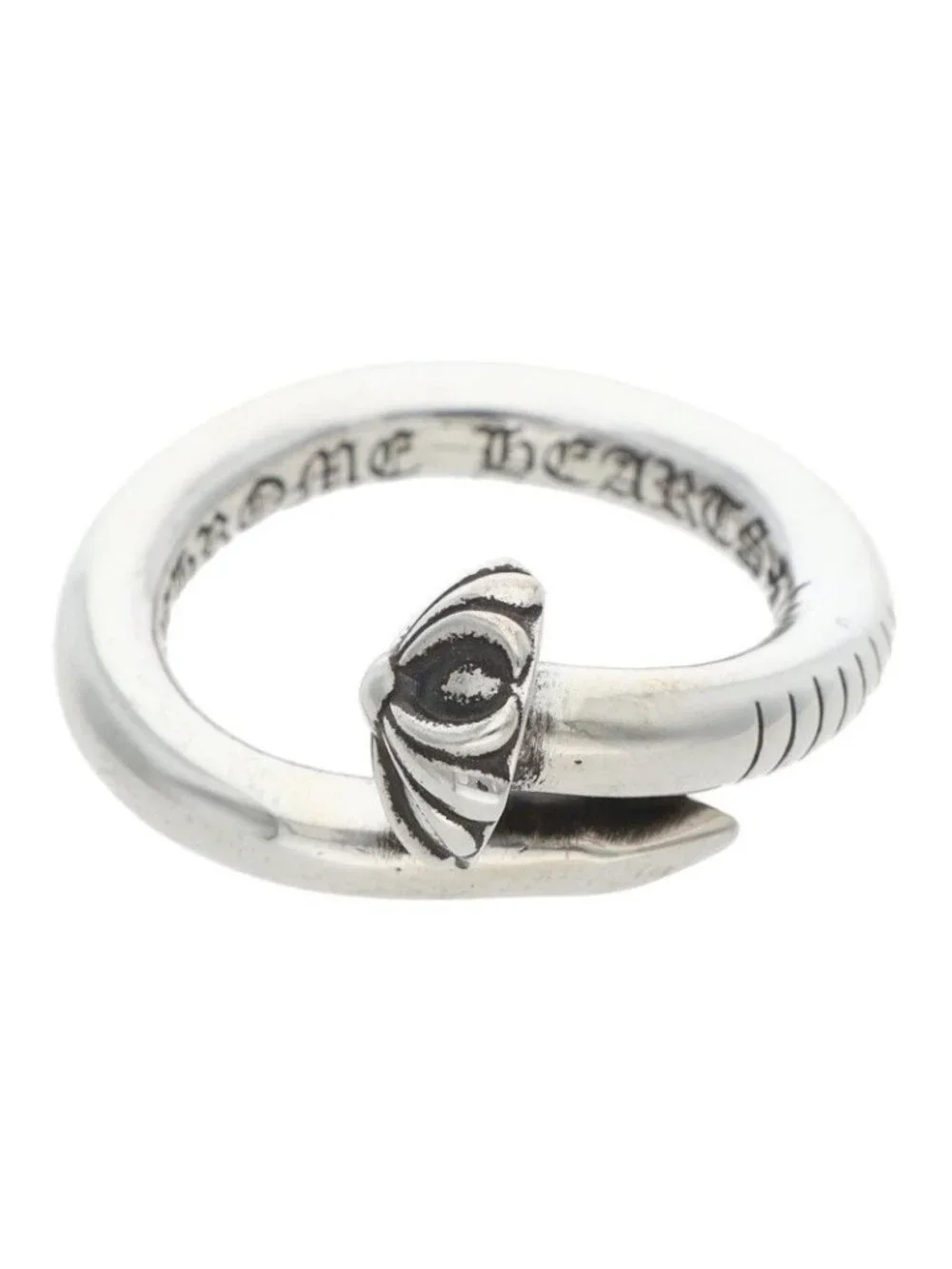 Chrome Hearts Nail Crsball Cross Ball Silver Ring